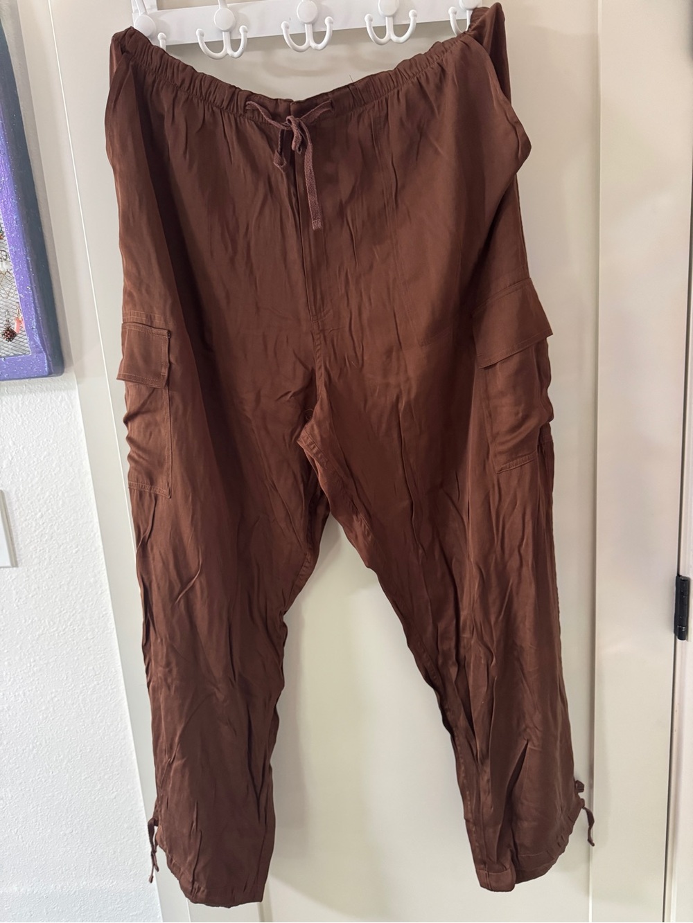 Pink pants silky and loose fitting
